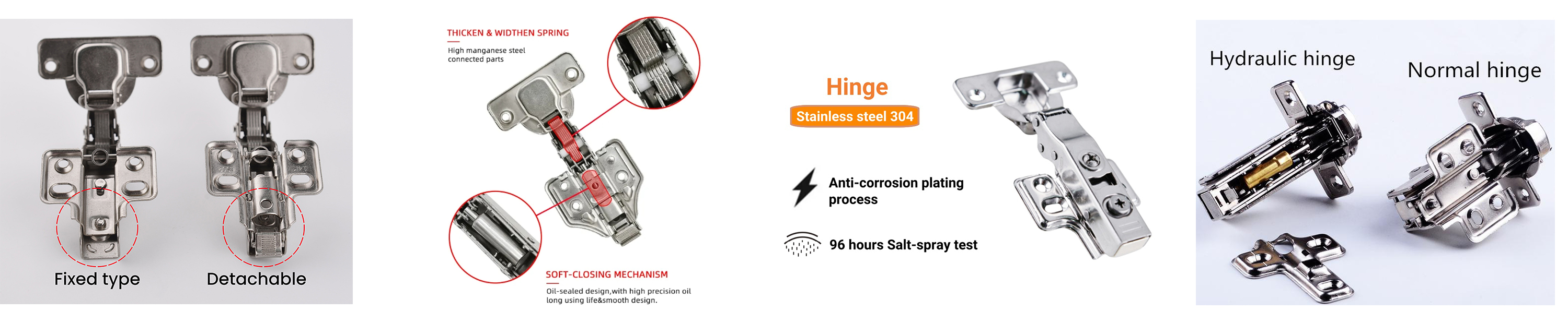 fixed mount hinge detachable hydraulic hinge normal hinge