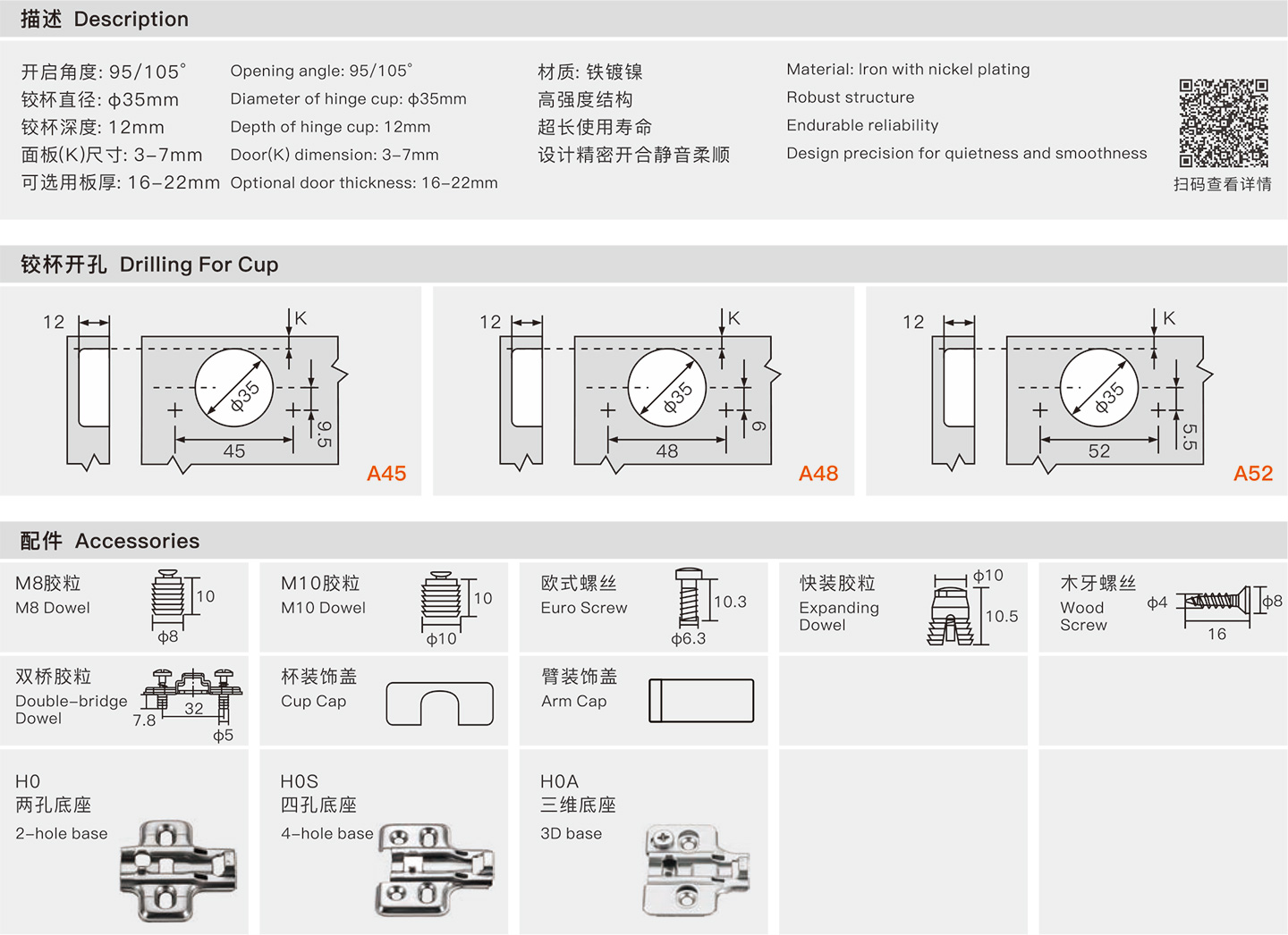 description drilling for cup accessories overlay table minimum gap required to door opening