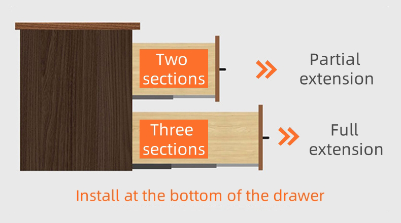 install at the bottom of the drawer