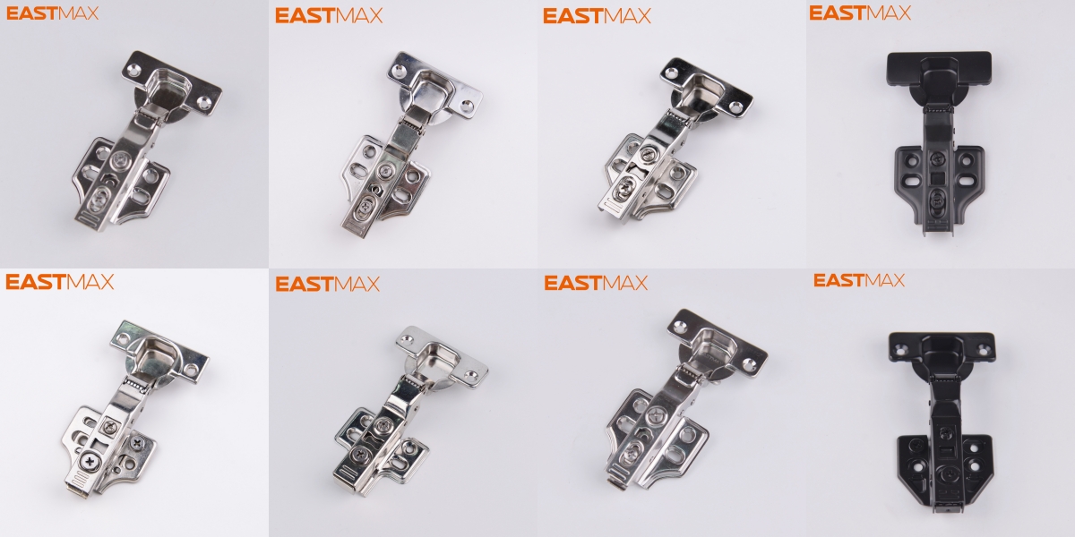 a series of stainless steel hinge styles
