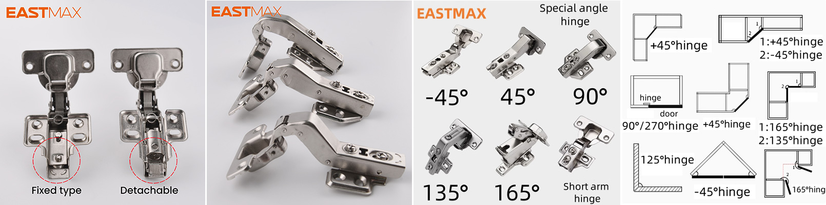fixed mount hinge detachable hydraulic hinge normal hinge