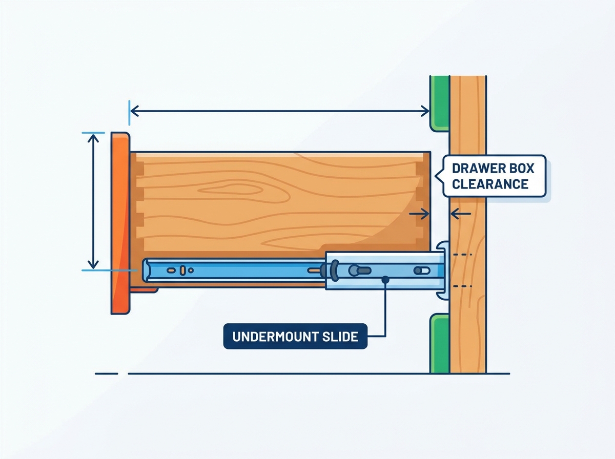 Undermount Drawer Slide Dimensions and Sizing